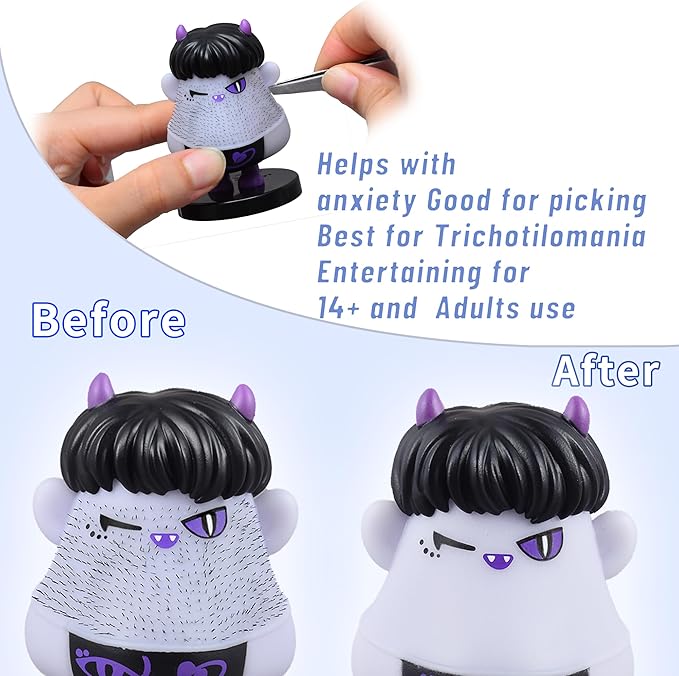 Demons Trichotillomania Picking Fidget Toys for Halloween Christmas Party Gift Treat Bag,Skin Picking Toys Bobblehead Dashboard Car Deco for 14+Ages and Adults Car Interior Desk Ornaments Gifts