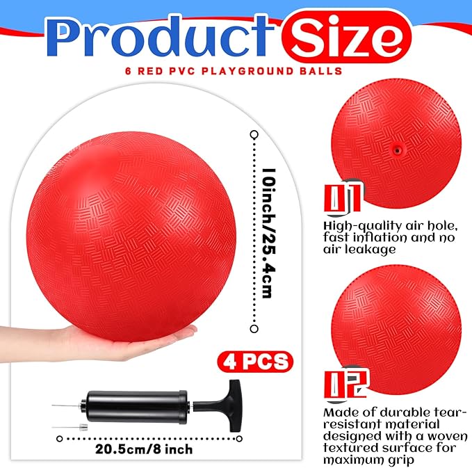 Hiboom 16 Pcs Sports Kickball Set Includes 10 Inches Playground Ball 5 Rubber Throw Down Bases Ball Pump 10 Foul Line Cones for Kids Adults Playground School Backyard Game Camps Picnic