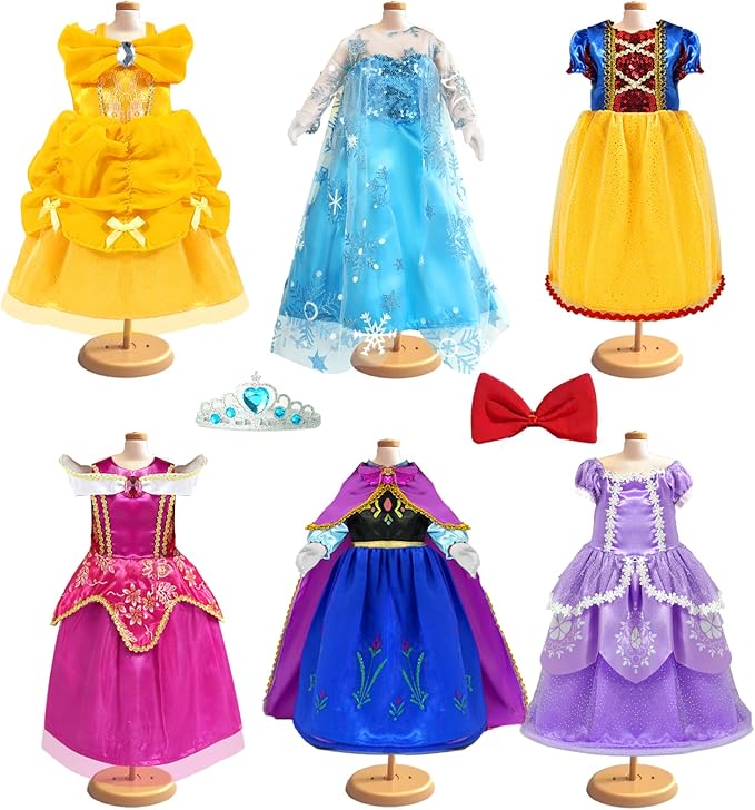 WONDOLL 18 inch Doll Clothes and Accessories, Pricess Costumes Dress, 6 Pieces, 18 inch