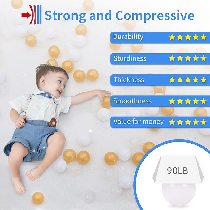 STARBOLO Ball Pit Balls for Toddlers Phthalate Free BPA Free Non-Toxic Crush Proof Play Balls for Toddlers Kids Pool Playhouse Pack of 100 200 500