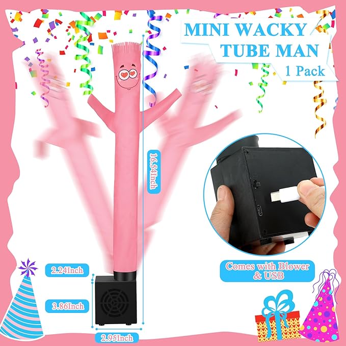 Poen Easter Gifts for Kids Mini Wacky Waving Inflatable Tube Guy with Blower Gag Toy Gift Inflatable Tube Man Birthday Desktop Decor Dancing Blow up Man for Office Party Decor(Infatuation)