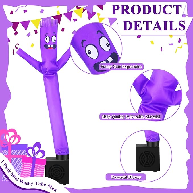 Poen Easter Gifts for Kids Mini Wacky Waving Inflatable Tube Guy with Blower Gag Toy Gift Inflatable Tube Man Birthday Desktop Decor Dancing Blow up Man for Office Party Decor(Interesting)