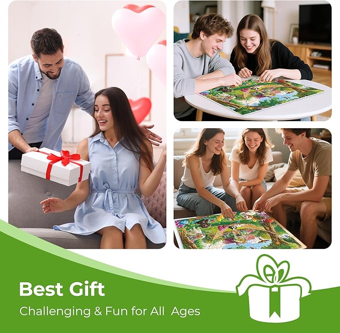 500 Piece Puzzles for Adults, Garden Dogs Jigsaw Puzzles for Adults Teens Seniors, Funny Dogs Charming Swing Puzzle with Letters on Back, Impossible Puzzle, Challenging Family Game Nights 20.5x15in