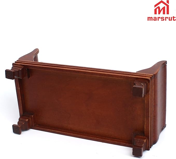 1:12 Scale Doll House Miniature Single Bed with Bedding Fabric & Pillow, Wooden Vintage Victorian European Style Bedroom Furniture Decor Christmas Accessories, Mini Sleigh Bed for 6 Inch Dolls