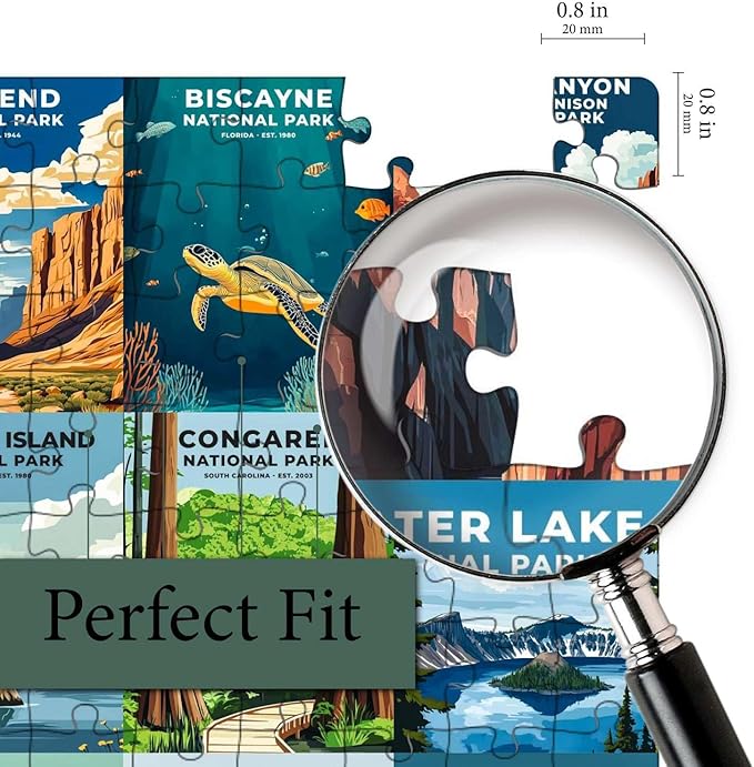 Jigsaw Puzzles for Adults 500 Pieces - Challenging Colorful and Unique with Large Poster - Letters on Back - AI Art - Rompecabezas para Adultos - Gifts for Adult, Couples, Teens (National Parks)