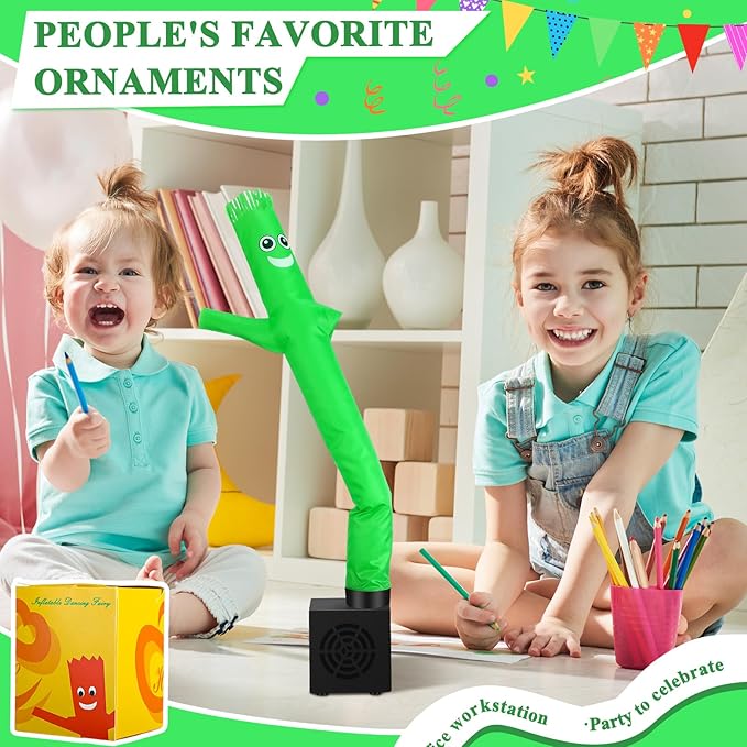 Poen Easter Gifts for Kids Mini Wacky Waving Inflatable Tube Guy with Blower Gag Toy Gift Inflatable Tube Man Birthday Desktop Decor Dancing Blow up Man for Office Party Decor(Smile)