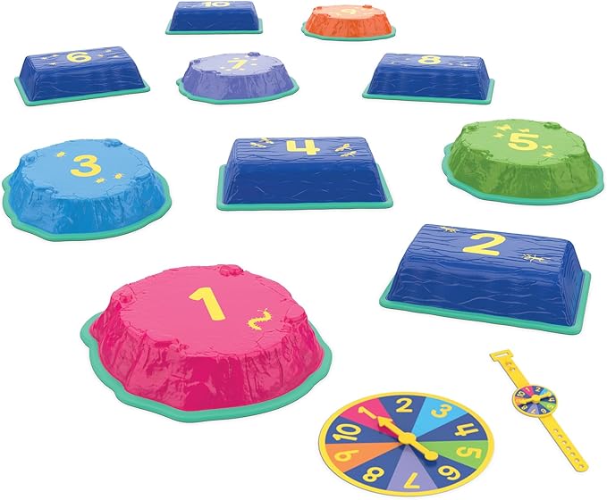 Educational Insights Hop to 10 Stepping Stones - Non Slip Nesting Stepping Stones for Kids, Early Math and Gross Motor Skills Toys for Toddlers 3-5, Indoor Active Play, Outdoor Play Equipment