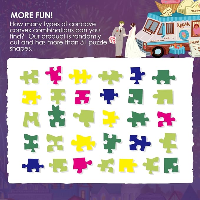 MOMIBOOK Puzzles for Adults 1000 Pieces Jigsaw Puzzles of Fireworks are Gorgeous, Luminous Painting Image Difficult Challenging Hard Impossible Puzzle Unique Funny Party Christmas Birthday Gifts