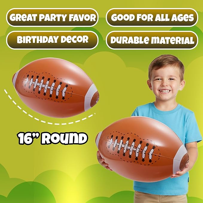 Inflatable Beach Balls (6 Pack) - 16-Inch Durable PVC Blow Up Beach Balls for Kids, Easy to Inflate, Summer Pool Float, Party Favors, Sports Theme Decorations, Giveaways & Outdoor Toys