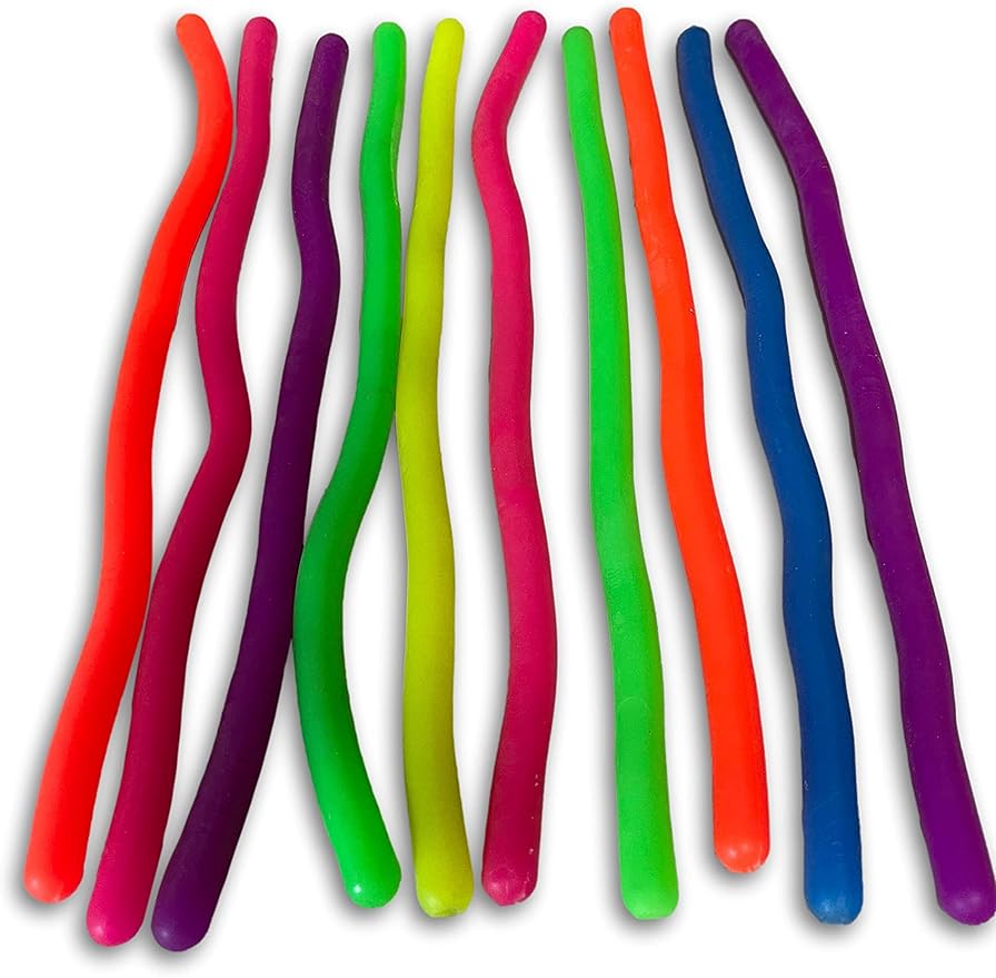 Toys+ Crazy Stretchy String! 10 Pack Stretchy String Fidgets Sensory Stress Reliever ADD, ADHD for Autism Builds Focus and Patience (Multi, 10 Pack)