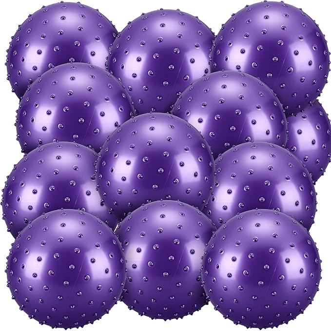 Bouncy Spiky Sensory Ball - Inflatable Massage Stress Fidget Toy Playground Balls for School Party Favors Outdoor Indoor