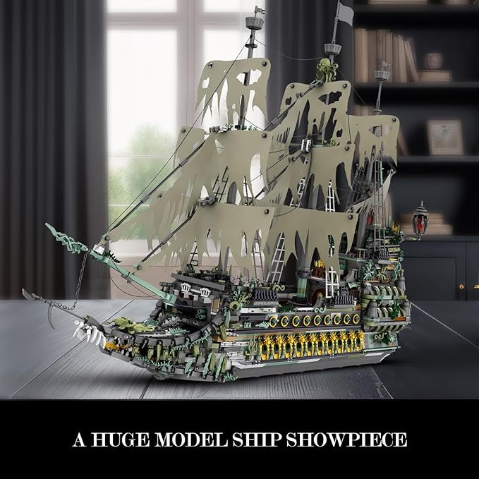 JMBricklayer Pirate Ship Building Set for Adults - Ghost Ship Flying Dutchman Model, 5865 Pieces