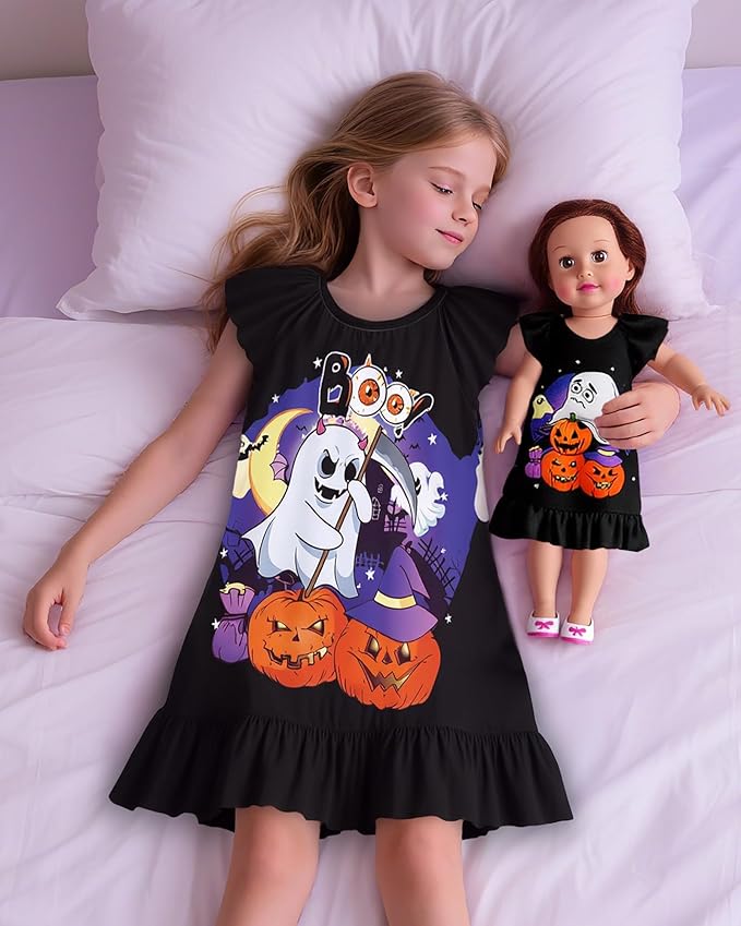 LQSZ Doll and Girl Matching Nightgown Outfit Pajamas Nightie Nightgown for Girls and Dolls Clothes