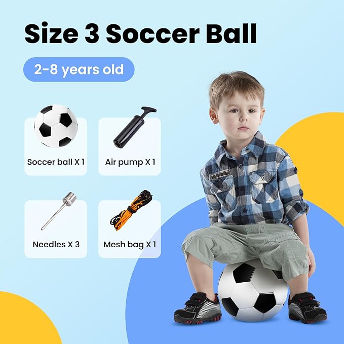 INPODAK Soccer Ball for Toddler Kids 1-3 2-8, Size 2 Size 3 Soccer Ball, Cartoon Dinosaur Unicorn Balls with Pump, Mesh Bag and Gift Box Great Gift for Birthdays