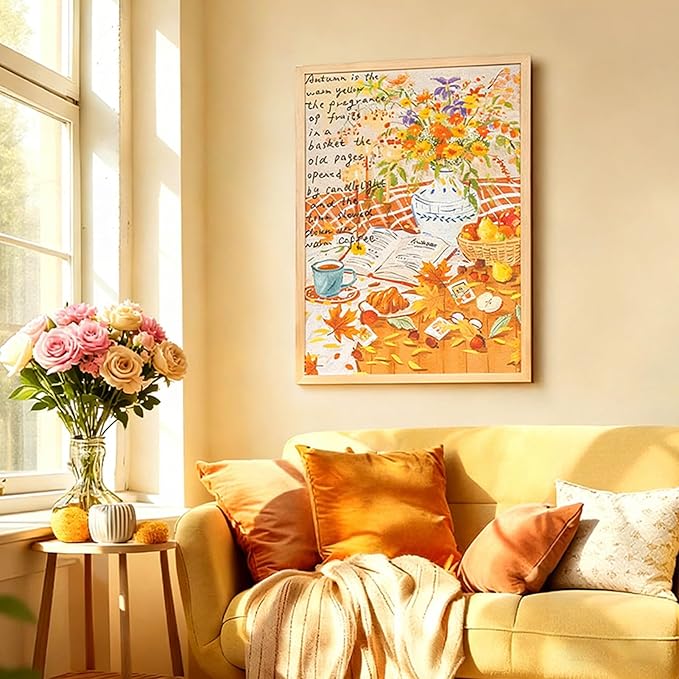 MOMIBOOK 1000 Piece Puzzle for Adults Jigsaw Puzzles of Slow Autumn Days, Painting Image Touch Film Fall Puzzles Challenging Hard Impossible Puzzle Unique Party Christmas Birthday Gifts