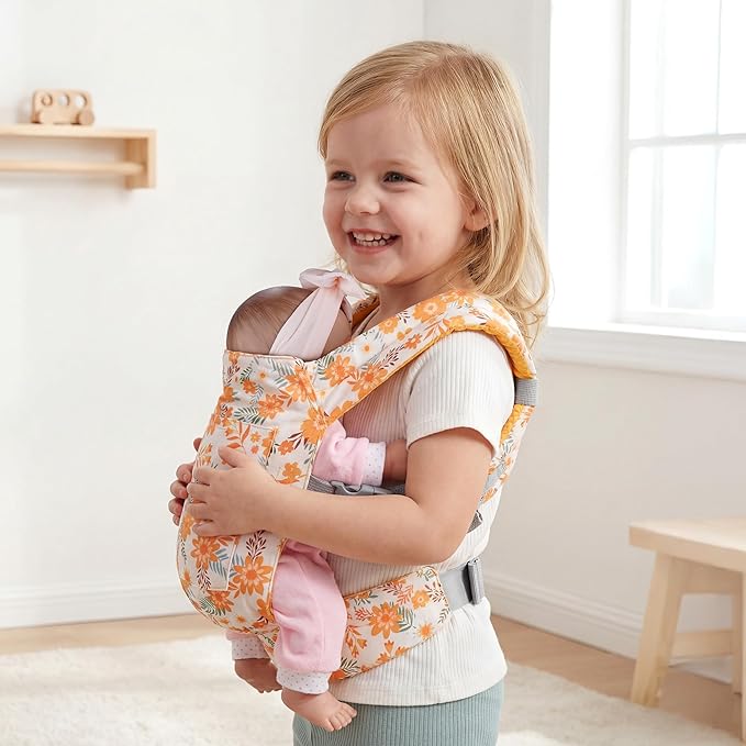 BABESIDE Baby Doll Carrier – Adjustable Straps for 15–22 Inch Dolls, Perfect for Pretend Play & Role Play – Soft Cotton Doll Accessory for Girls Ages 3+（Doll Not Included）