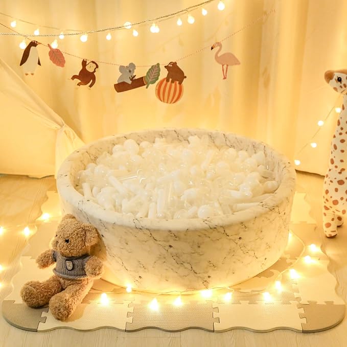 STARBOLO Ball Pit Balls for Baby and Toddler, 150 200 Pack White Mixed Shaped Balls Phthalate Free BPA Free Crush Proof Plastic Pit Balls Play Toys for Kids Ball Pit, Pool,Play Tent,Party