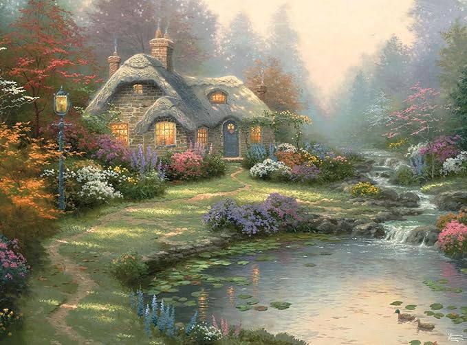 Ceaco - Thomas Kinkade - Everett's Cottage - 1000 Piece Jigsaw Puzzle - Relaxing and Fun Activity for Adults