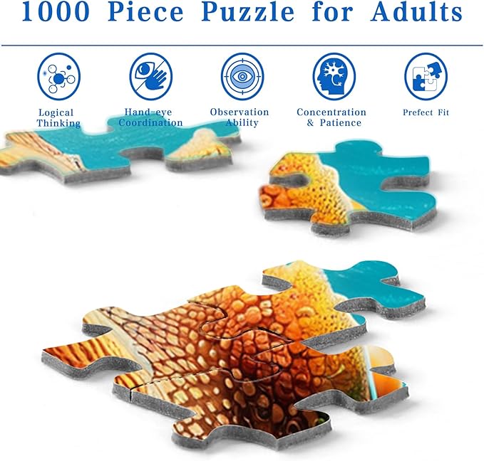 Rocorose Octopus Puzzles for Adults 1000 Pieces, Deep Blue Sea Ocean Exploration Theme Jigsaw Puzzle, Nature Marine Artwork Challenging Family Activity Puzzle Game