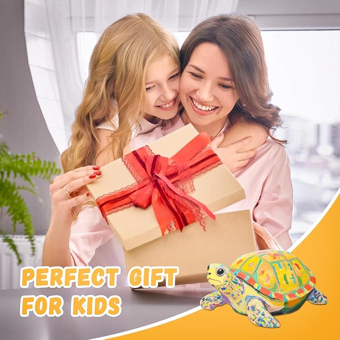 Paint Your Own Turtle Lamp Kit, Arts and Crafts for Kids Ages 8-12, Arts and Crafts for Kids 4-6, DIY Turtle Gifts for 10 Year Old Girl, Art Supplies for Girls Boys Birthday Ages 3 4 5 6 7 8 9 10 11+