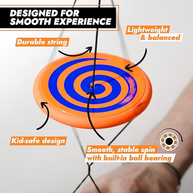 Yo-Spin Pocket-Sized Gyroscopic Fidget Spinner | Fun Sport Toy Combines Frisbee Flying Disk Motion with Yo-Yo Moves | Screen-Free Skill Toy for Kids, Families Teens and Adults | Solo Play | Ages 7+