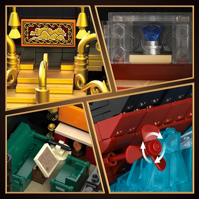 2 in 1 Titanic Building Set, Titanic Big Ship Model Building Kit with Lights Bricks and Glacier, Compatible with Lego for Adults Men, 1928 Pieces STEM Construction Toy for Teens 14+