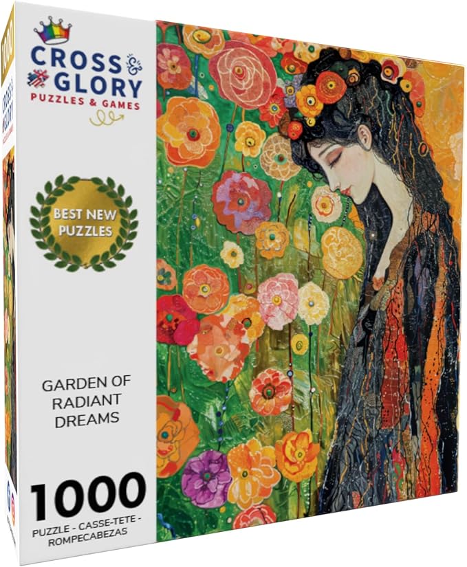 Cross & Glory - 1000 Piece Jigsaw Puzzle for Adults |Garden of Radiant Dreams| Intricate Floral Artwork | Relaxing Puzzle Experience| 20x27 Inches | Flower Puzzle