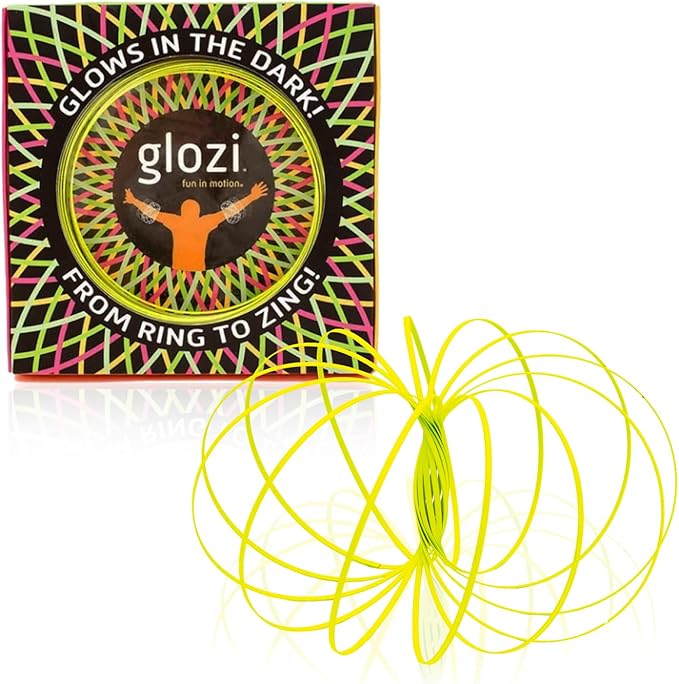 Mozi Glozi Geometric Magic Flow Bracelet - Easy to Use - 3D Bracelet Spiral Toy, Glowing Spinning Bracelet Spiral for Children and Adults (Yellow)