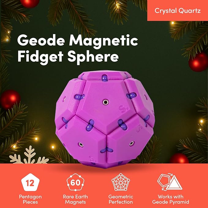 Speks Geode Magnetic Fidget Toy | Sensory Desk Toy for Adults & Teens 14+ | Stress Relief Gift | Sphere, Razzle