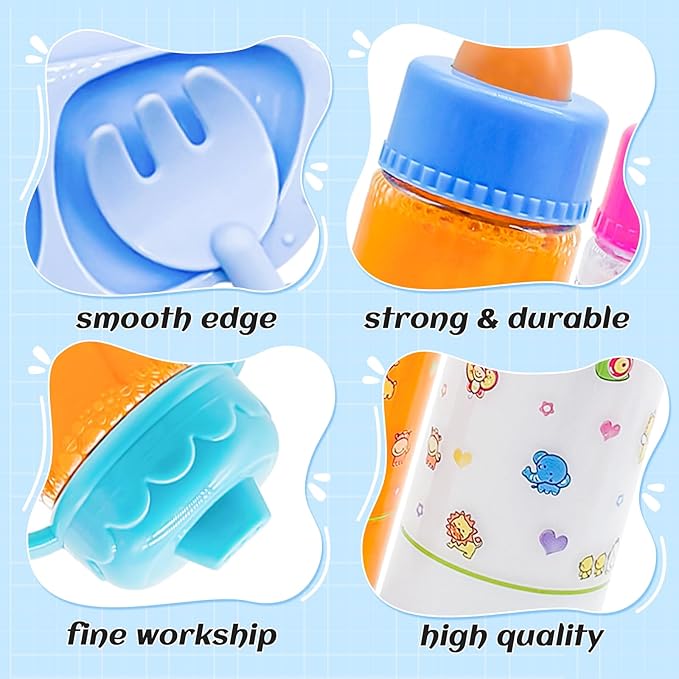 13 PCS Baby Doll Accessories Magic Bottle Set,Doll Feeding Set with Package,Pretend Play Feeding Toys for Kids,Girls,Party,Gift