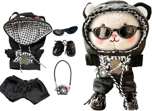 17cm Doll Clothes - 17cm Doll Outfit & Accessories,17cm Doll Hoodie Set,Hoodie+cpants+Camera+Shoes+Camera(Style-A1)