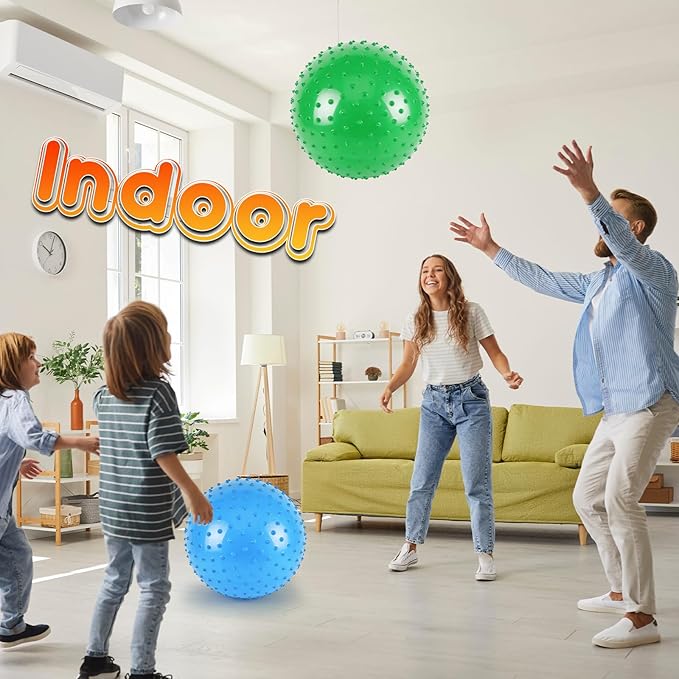 18-Inch Jumbo Playground Balls (3 Pack, Red&Blue&Green) - Oversized Inflatable PVC Balls for Kids & Pets, Backyard Grass Play, Indoor/Outdoor Games with Hand Pump