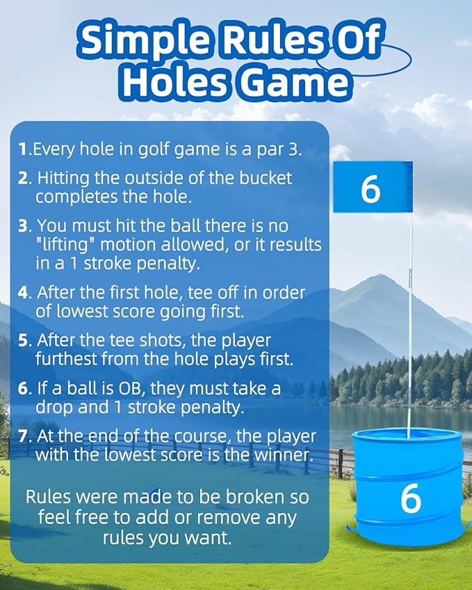 Golf Game with 2 Clubs,Practice Golfgame with 9 Buckets, Gift GolfOutdoor for Family and Adults,Holes Outdoor Game for Lawn,Yard