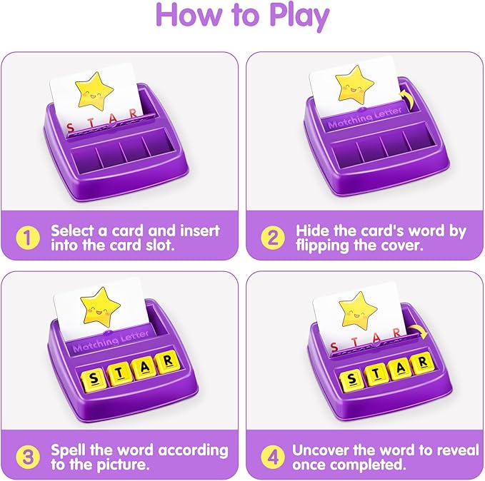 NARRIO Educational Toys for 3 4 5 Year Old Girls Boys Gifts, Matching Letter Spelling Games Learning Toys for Kids 2-4 Year Olds, Christmas Birthday Gifts for 3-6 Year Old Girls Toddler Toys Age 2-4
