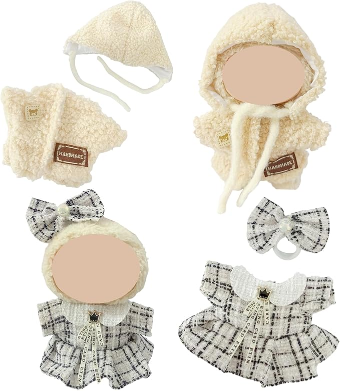 Ezcora Clothes for Doll, 6 Pack Doll Outfits for 17cm Doll, Perfect for Play and Display, Accessories for Doll's Collectors, (No Dolls) (Elegant Dress)