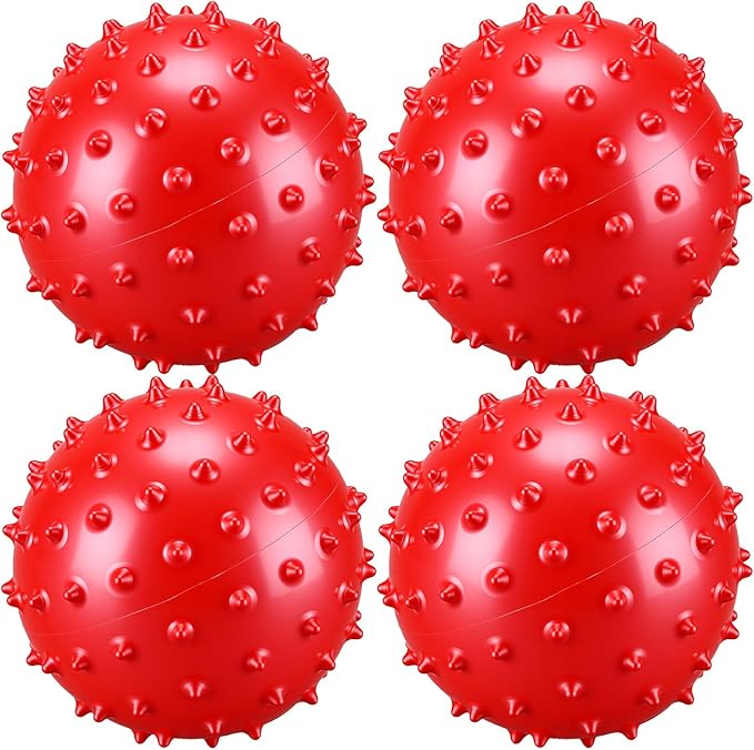 Bouncy Spiky Sensory Ball - Inflatable Massage Stress Fidget Toy Playground Balls for School Party Favors Outdoor Indoor