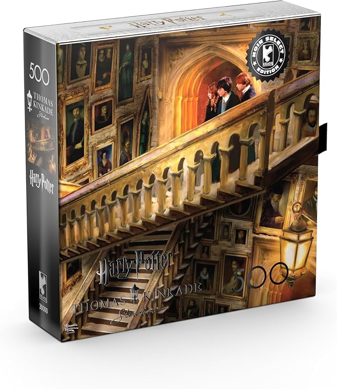 Ceaco - Silver Select - Thomas Kinkade Harry Potter - Grand Staircase - 500 Piece Jigsaw Puzzle for Adults - Challenging Puzzle Perfect for Game Nights