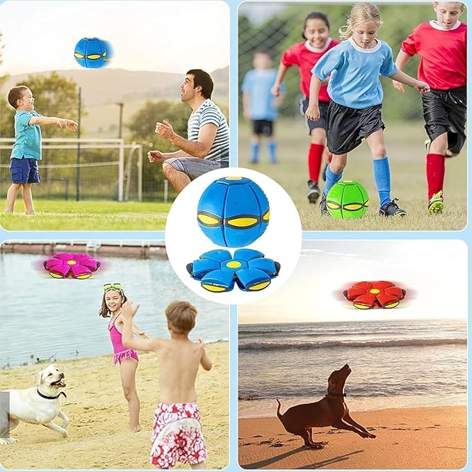 Magic Bouncing Ball, Magic Bouncing Ball with 6 Light, Dual Form Freely Switchable, Parent-Child Interaction Suitable for Indoor & Outdoor Use (Light Pink)