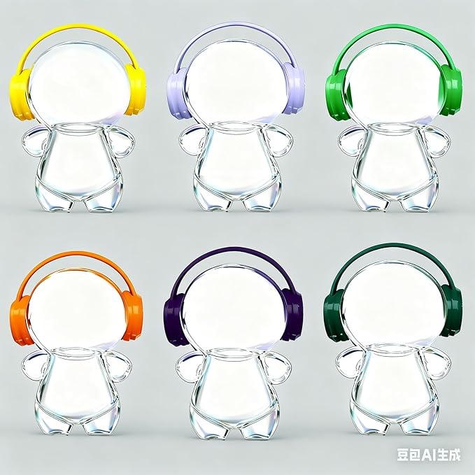 3D Printed Headphones Accessories for 17cm Doll(No Dolls)，for Dolls 3.94-6.69inch（10-17cm） in Size，Suitable for Daily Display, Great As a Gift(Black Headphones)