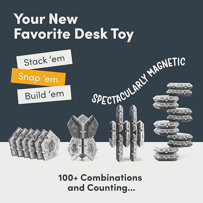 Speks Geode Magnetic Fidget Toy | Sensory Desk Toy for Adults & Teens 14+ | Stress Relief Gift | Sphere, Slate
