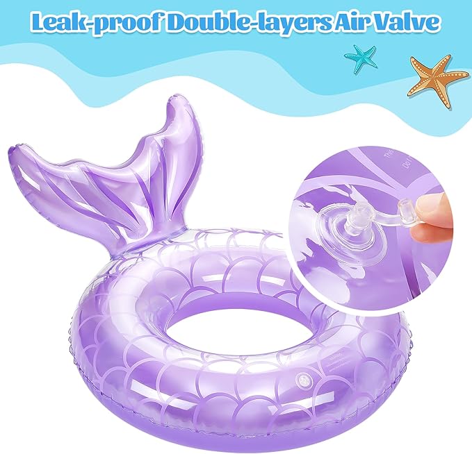 MoKo Inflatable Swimming Ring, Cute Pool Float Tube Decorations Swim Tubes Outdoor Pool Beach Water Floats Party Supplies Floaties
