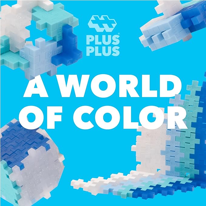 PLUS PLUS 240 Piece Interlocking Building Blocks for Kids, Open Ended Connecting Toys, Stem Bin Classroom Mini Manipulatives - Glitter Frost Mix Play Tube