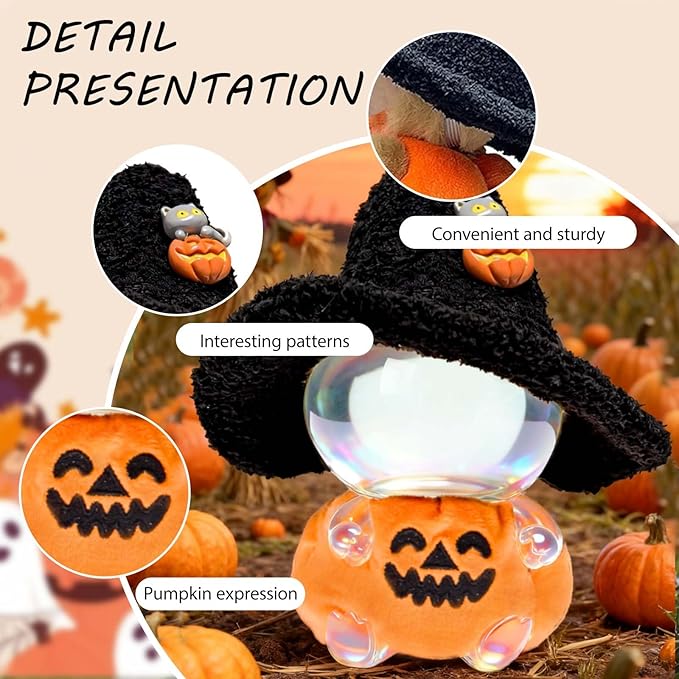 Halloween Pumpkin Costumes for 6.7 Inch (17cm) Dolls，Two-piece Set Includes a Black Witch hat and Pumpkin Overalls,It's Both Cute and Fun, Perfect for Collectors and Dress-Up