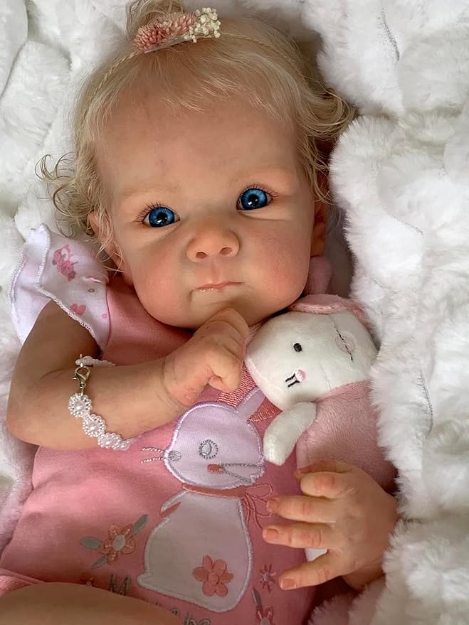 Anano Reborn Baby Dolls Silicone Full Body-45 cm Realistic Baby Doll Newborn Girl, Full Silicone Babys Doll Lifelike, Real Life Babys Reborn Dolls Washable with Accessories
