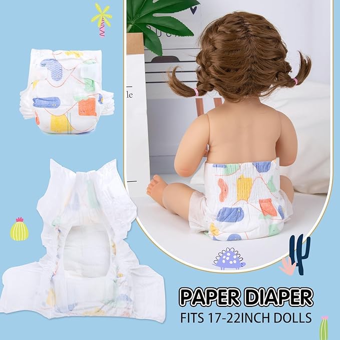 12 Pcs Reborn Baby Doll Clothes Boy Blue Dinosaur Outfit Accessories for 17-22 Inch Reborn Dolls Newborn Baby Boy Clothes Set with Backpack Diaper