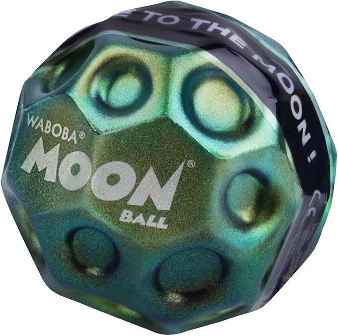 Waboba Metallic Moon Ball Red- Hyper Bouncy Ball - All Ages Extreme Bounce and Fun - Perfect for Active Play and Outdoor Games