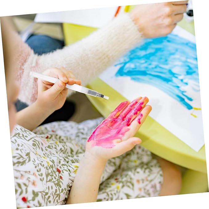 jojofuny 1 Set Texture Paper for Crafts: DIY Art Kits with Pen- Kids Crafting Supplies Include Heart Texture Painting Sponges and Pens