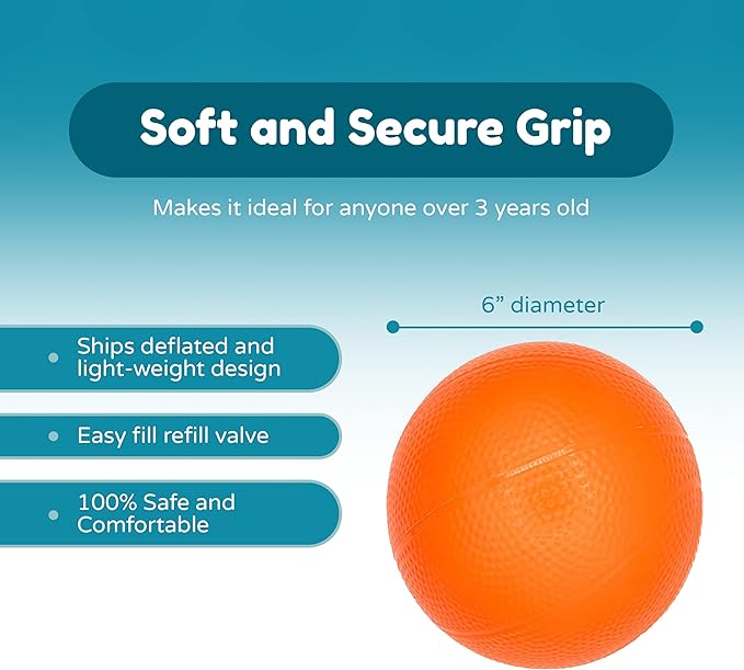 Kids Replacement Basketball | Compatible with Little Tikes Easy Score | Fits Standard Mini Basketball Hoop | Indoor & Outdoor | 6” Diameter | Perfect for Toddlers & Little Kids (2 Ball Pack)
