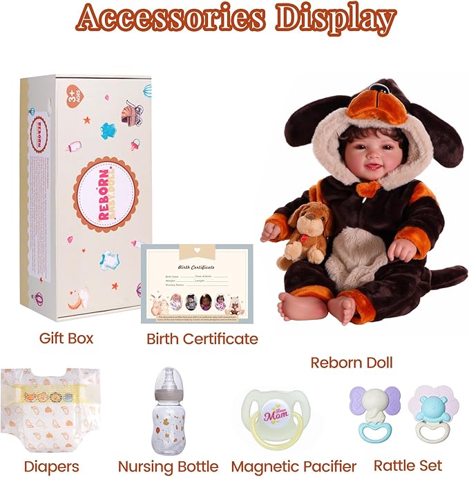 BABESIDE Lifelike Reborn Baby Dolls- Mia, 17 Inch Cute Realistic-Newborn Baby Doll Poseable Real Life Baby Dolls Girls with Gift Box for 3+ Year Old