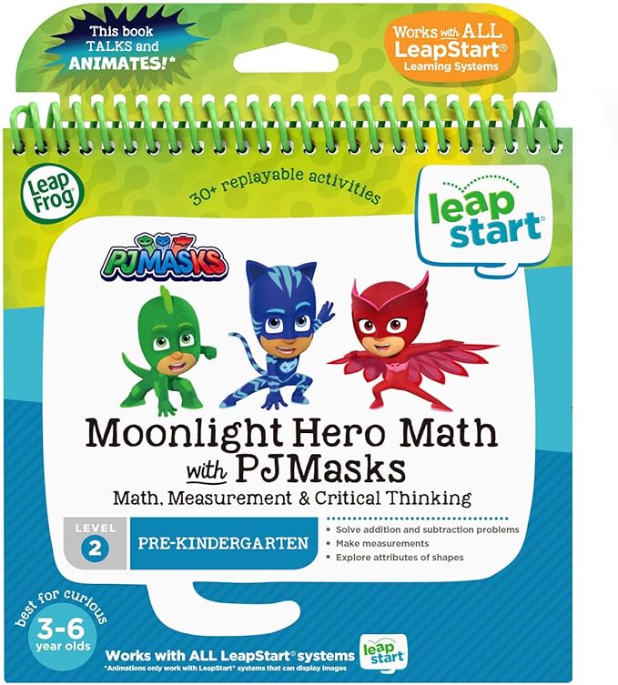 LeapFrog LeapStart 3D Moonlight Hero Math with PJ Masks Book, Level 2